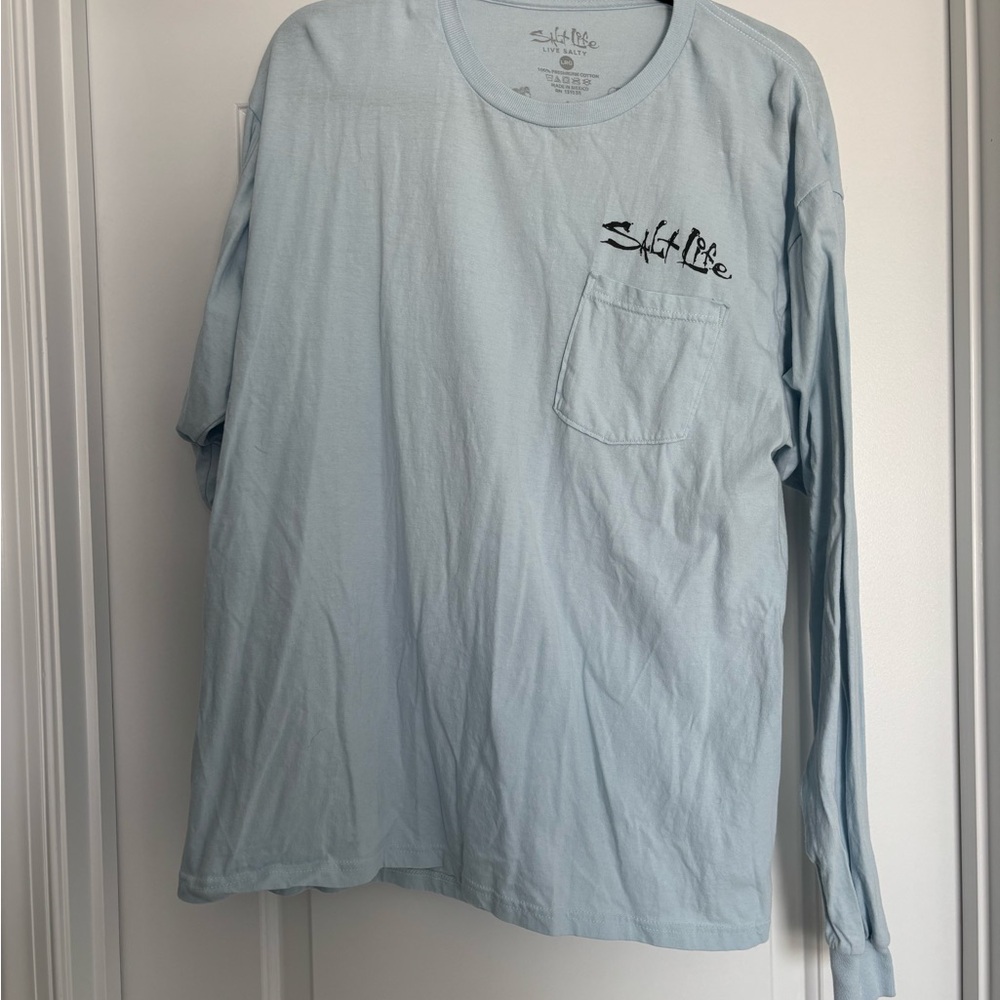 Salt Life Light Blue Long Sleeve Pocket Tee